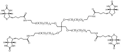 4-Arm-PEG2000-Biotin PEG生物素可通过与链霉亲和素和抗生物素结合进行聚乙二醇化