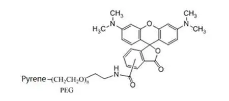 Rhodamine-PEG-Pyrene，罗丹明聚乙二醇芘丁酸 有多种分子量，性状也有液态或固体