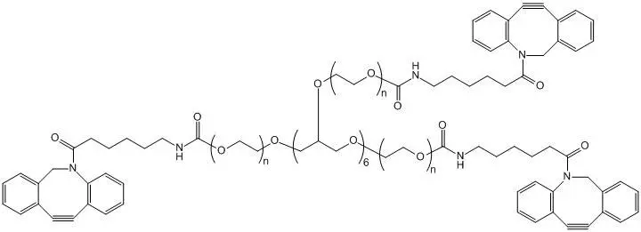 二苯并环辛炔基修饰的多臂PEG试剂 8-Arm PEG2000-DBCO，要注意避光避湿保存