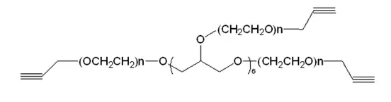 8-Arm-PEG2000-Alkyne，含有炔基的八个臂连接到一个六甘油核心