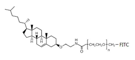 FITC-PEG2000-Cholesterol，CLS-PEG2000-FITC具有良好水溶性的亲脂性脂质-PEG偶联物