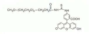 mPEG-FITC，甲氧基聚乙二醇荧光素，mPEG-Fluorescent 仅供科研实验使用，不用于诊治