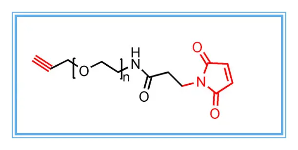 Alkyne-PEG-Maleimide，ALK-PEG-MAL，炔烃-聚乙二醇-马来酰亚胺可用来修饰蛋白质