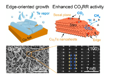于电催化 CO2 甲烷化的可扩展边缘定向金属二维层状 Cu2Te 阵列  